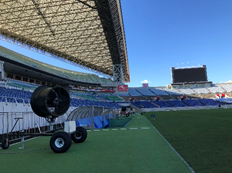 大型送風機による空気循環